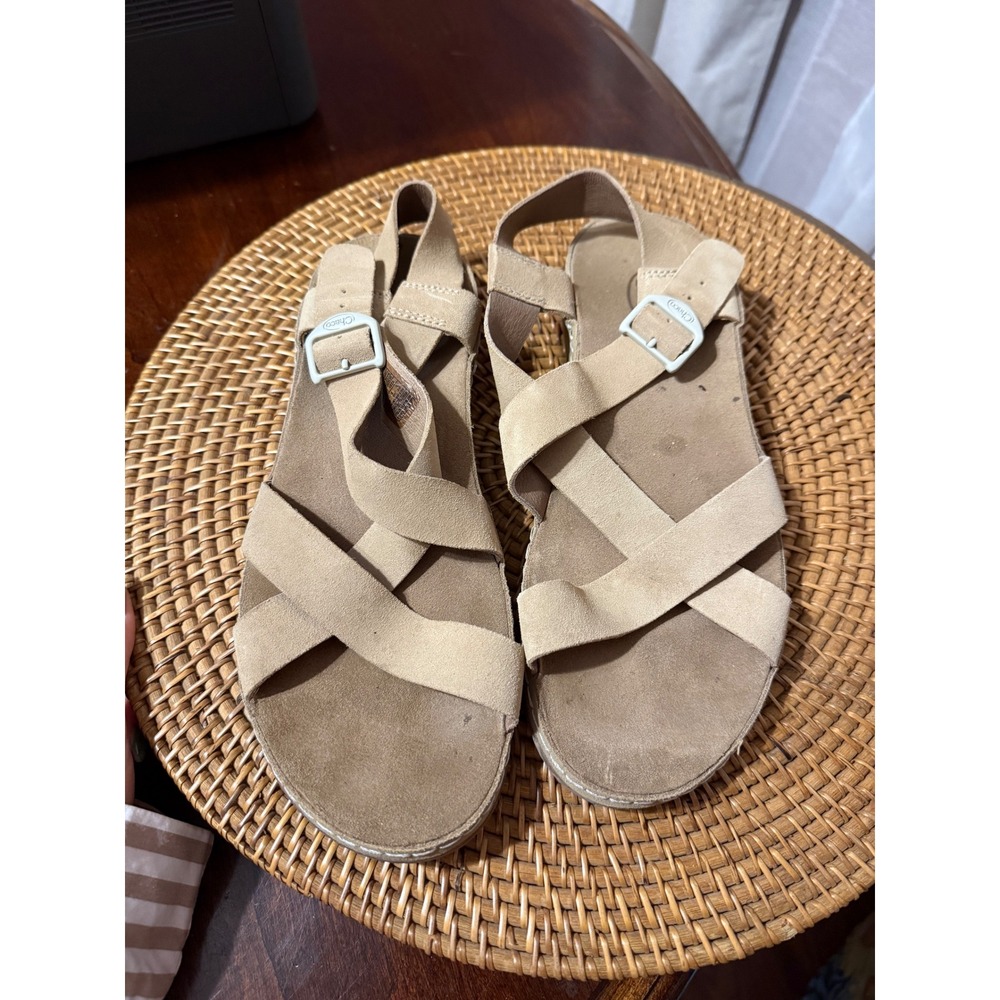 Chaco Wayfarer Suede Buff Tan Strappy Sandals Womens 9 JCH108628